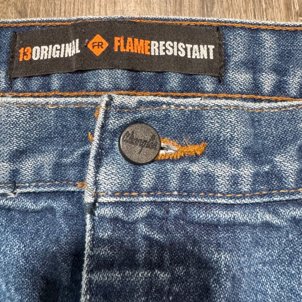 Wrangler Jeans Mens 40x30 Blue FR13MWZ Flame Resistant 13 Original Work Denim - Picture 6 of 16